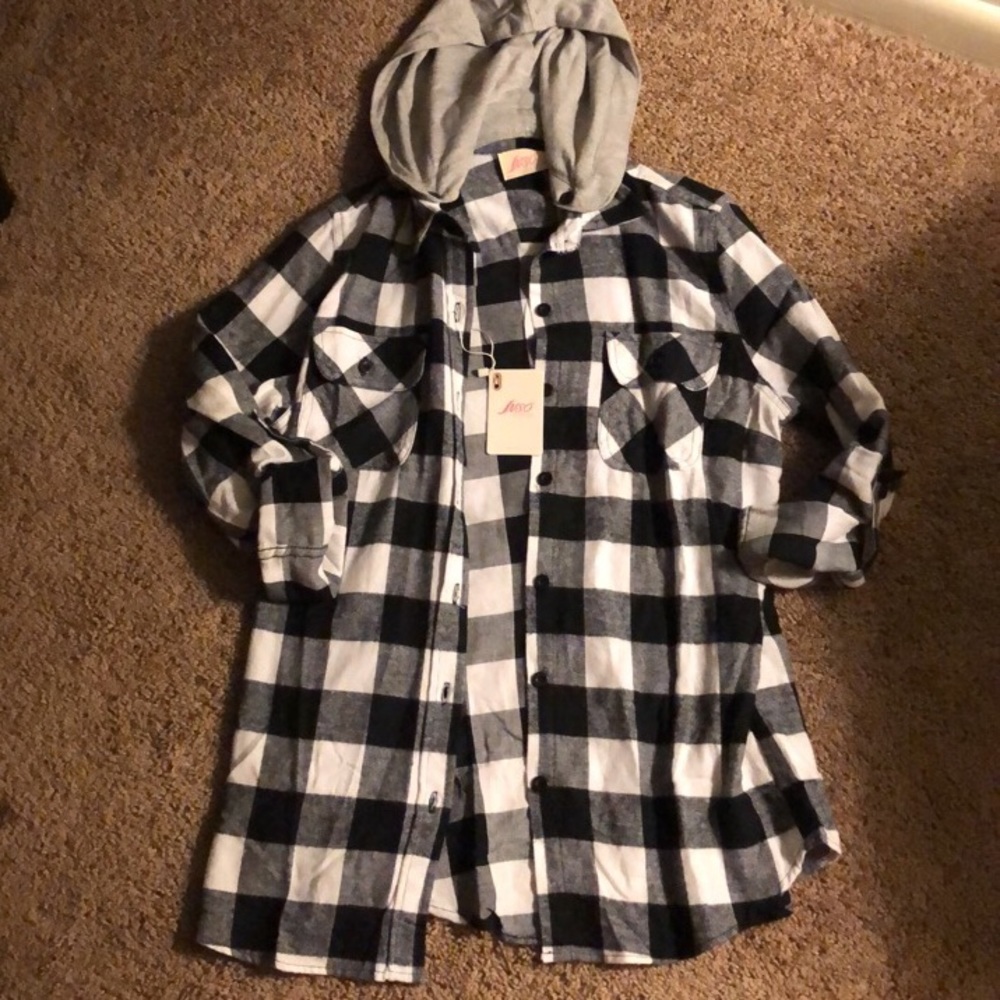 SOLD Flannel with Detachable Hood